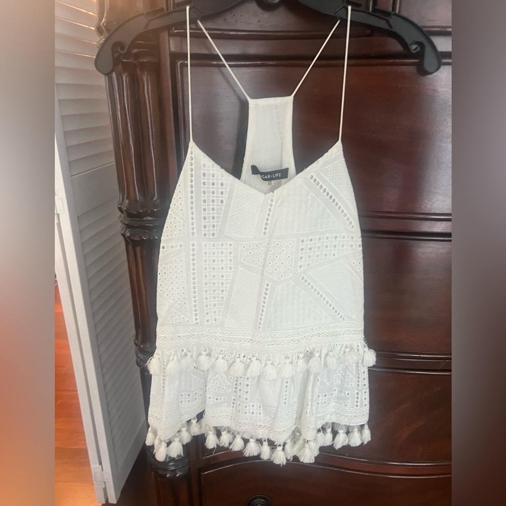 Beautiful white embellished tank